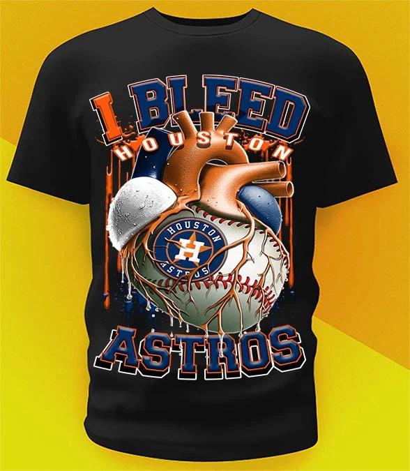 Houston Astros Bleed Shirt Sizes!! Youth-6XL 3XL