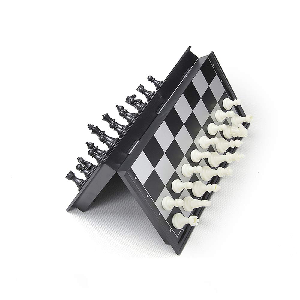 KOKOSUN Chess International Magnetic Folding Chess Black and White Convenient Storage x 32 Set, Chess, Board, Pieces, (32 cm)