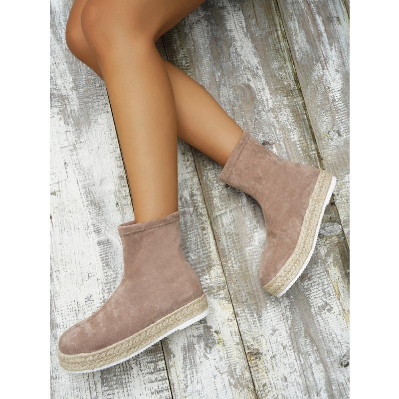 Женские осенне-зимние новые модные и простые повседневные короткие ботинки на толстой — фото 11