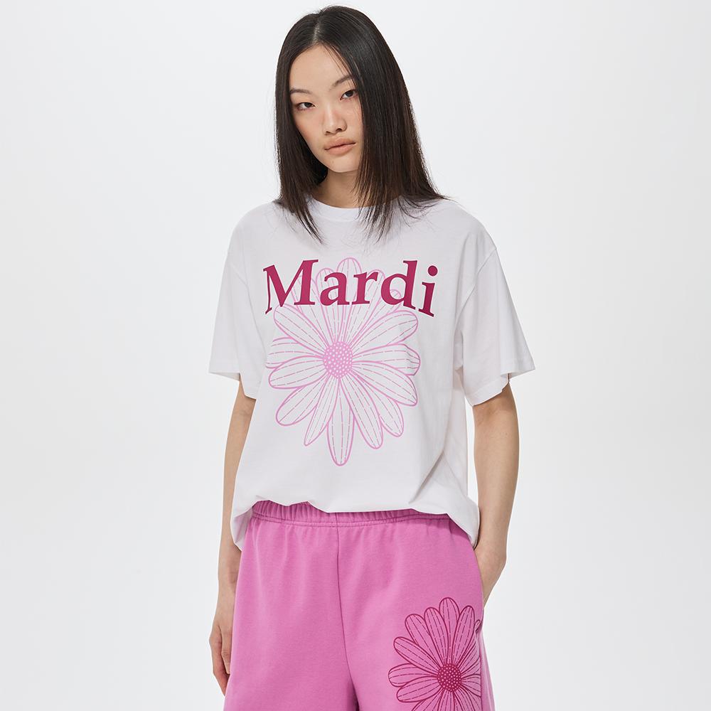 [mardimercredi] ФУТБОЛКА FLOWERMARDI DUO_БЕЛЫЙ МАГЕНТА