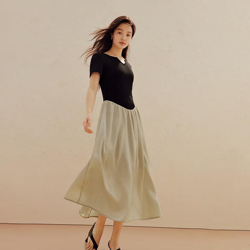 INMAN Old Money Style Pleated A-Line Dress M