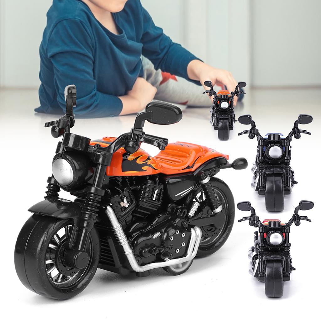 Alloy Motorbike Toy Model Highly Simulation Children Kid Pull Back Vehicle Toy(Orange )