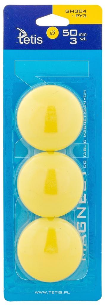 MAGNESY DO T. 50MM/3 ŻÓŁTE GŁADKIE TETIS