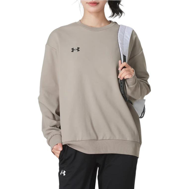 Under Armour Crew Neck Pullover Sports Long Sleeve Fleece Sweatshirt Unisex sweatshirt Brown 24600305-203