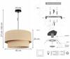 HANGING LAMP, CEILING CHANDELIER, LAMPSHADE 45cm, JUTE