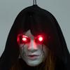 Hanging Ghost with Illuminated Red Eyes Creepy for Entryways