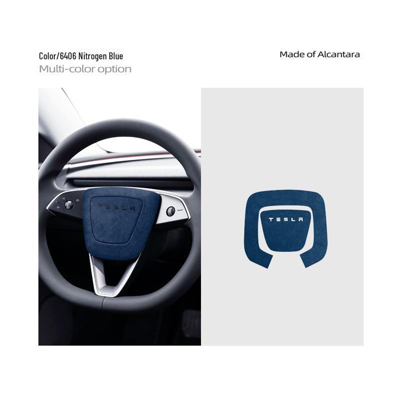 Alcantara Suede Sticker for Tesla Model 3 Steering Wheel Speaker Button