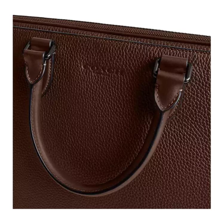 Coach Graham 39 Letter Logo Multi-Slot Zipper Closure Detachable Shoulder Strap Leather Briefcase Tote Crossbody Bag Large Men Bags C8170-QBSD