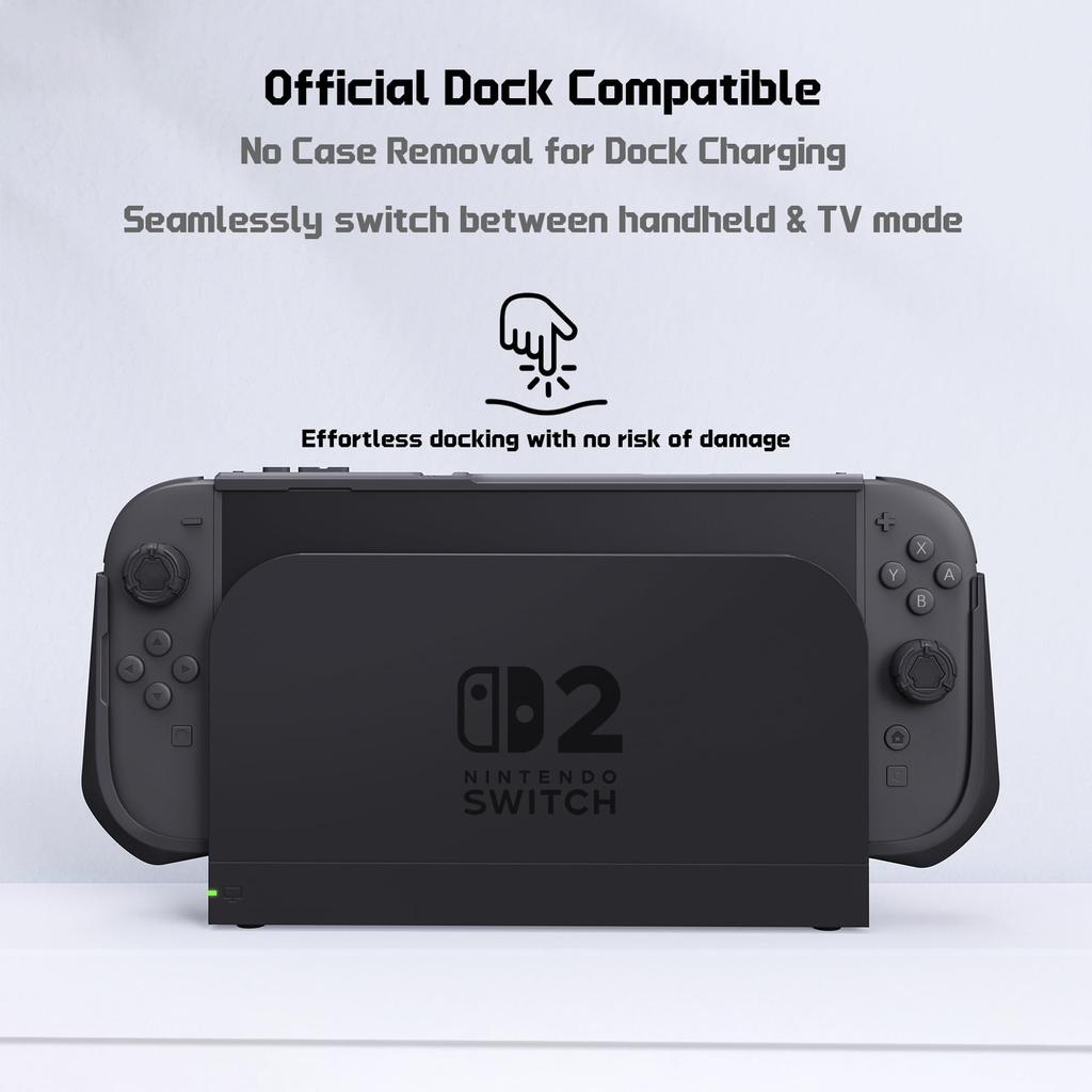 PlayVital METEOR TPU Soft Protective Case Cover for Nintendo Switch 2 Dock with Thumb and (2025), Compatible, Grips, Shockproof, Non-Slip,