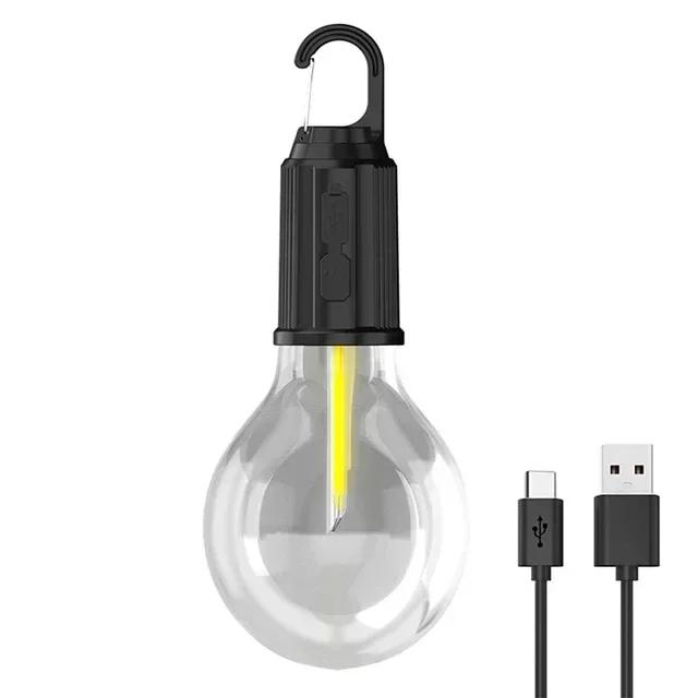 Portable Camping Light 600mAh LED Camping Lamp with Hook Portable Lighting Lantern Type C Charging Waterproof for Hiking Fishing