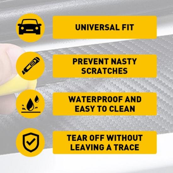 4Pcs Carbon Fiber Sticker For Toyota Car Door Sill Protector Door Step Plate
