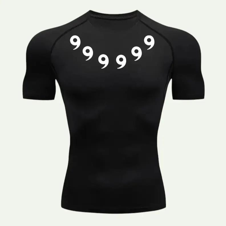 Y2K Compression Shirt Men Fitness Gym Skeleton Sport RunningSleeve T-Shirt For  T-Shirt Rashgard Tops Tee Quick Dry Short Men