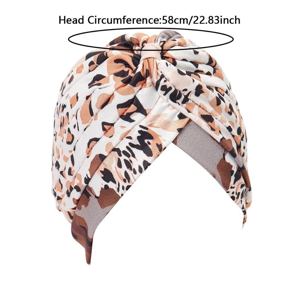 Pleated Hijab Caps Knotted Style Floral Head Wrap New Head Wrap Cap Women Headwear