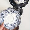 1set Nordic Style Blue and White Porcelain Cup and Saucer Set, Ins Style Creative American Latte Coffee Cup and Saucer Set
