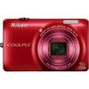 Cámara compacta Nikon COOLPIX S6300 16MP, Zoom Óptico 10x, Pantalla de 2.7 pulgadas (rojo)