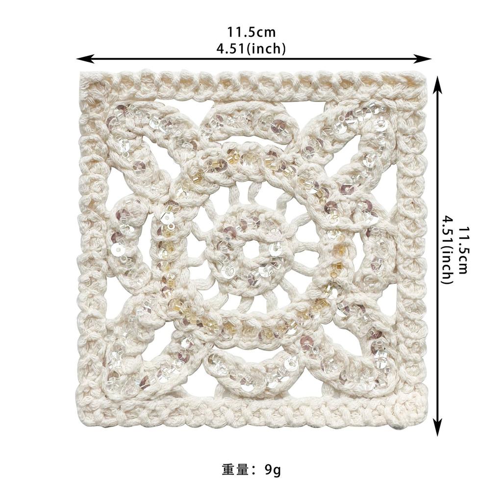 Apricot Hollow Cotton Thread Woven Sequins Decorative Clothing Top T-Shirt Shirt Diy Jewelry Decorative Cloth Sticker Accessories