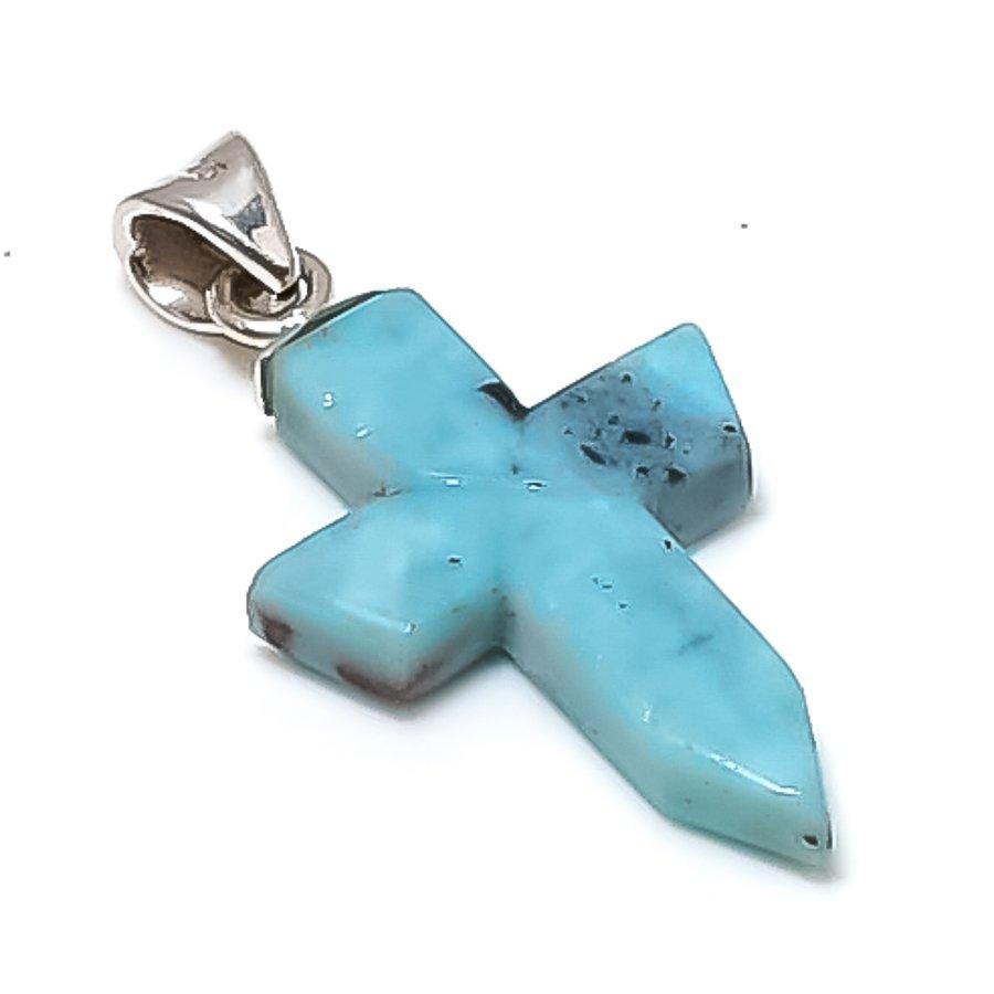 

Натуральный ларимар ручной работы, ювелирная подвеска из серебра 925 пробы, 1,42 дюйма h5M72