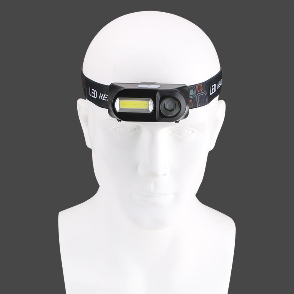 Flashlight Rechargeable 18650 Fishing Mini LED Headlamp USB Charging COB Headlight Fishing Light