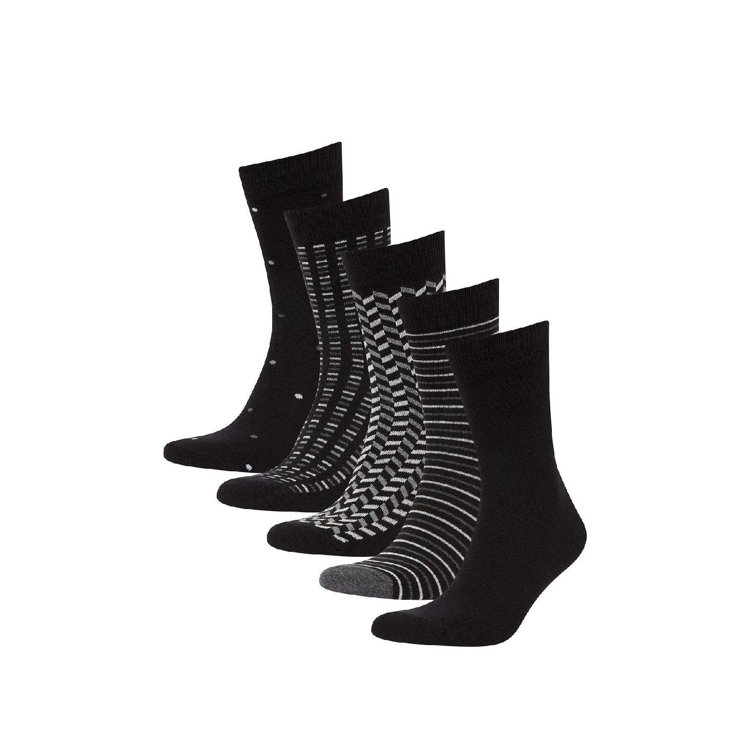 

Male 5 Piece Cotton Long Socks C6702axns Tek Ebat чорний