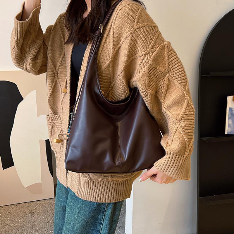 Pu Large Capacity Tote Bag For Women With Zipper Closure And Casual Street Style