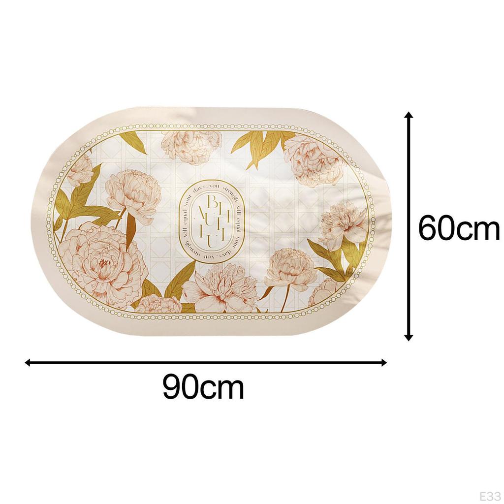 Bath Mat Rubber, Anti Slip Vintage Washable Area Rug, Decorative Carpet, Bathroom Rug for