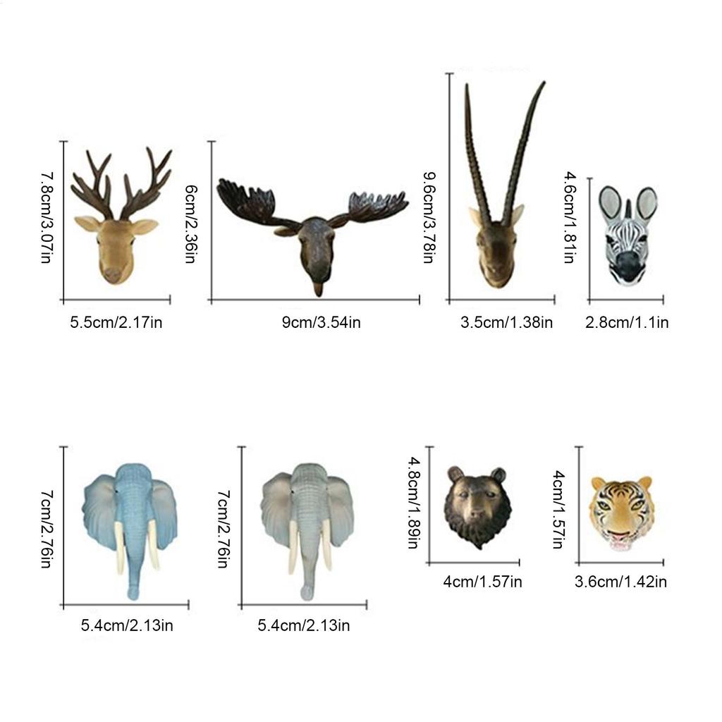 Animal Magnets For Fridge Adhesive Animal Fridge Magnets For Toddler 8 Pieces 3D Decor Aesthetic Toy For Halloween Christmas