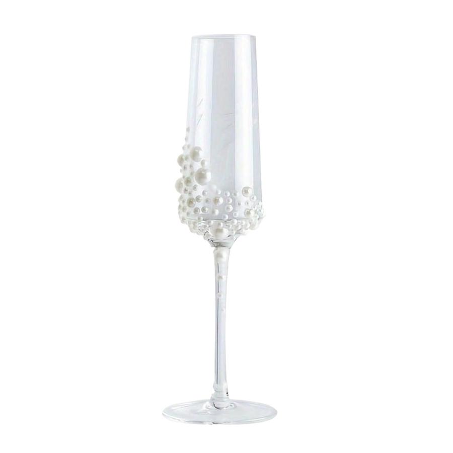 Elegant Crystal Pearl Glasses for Champagne Transparent Handwriting Design Glass Cups Christmas Cup Anniversaries Goblet Glass