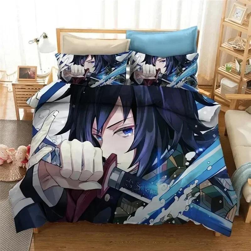 

Anime Demon-Slayers Duvet Cover Pillowcase 3D Printed Bedding Set Double Twin Full Queen King Adult Kids Bedclothes Quilt Cover EU Single(135*200cm)3pcs
