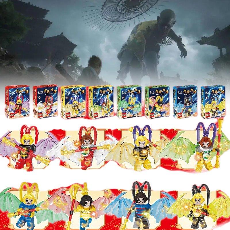 Myth Black Wukong 8pcs Building Block Toys Doll Desktop Decoration Gifts Models