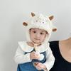 Thickened Toddler's Sheep Plush Hat Soft Cartoon Beanie Caps Baby Warm Caps  Head Decor