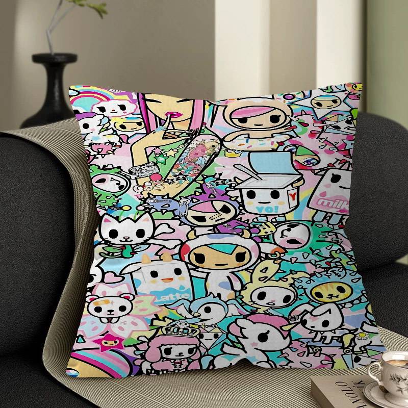 Cartoon Art Kawaii townTokidokiinside Cushion Cover Inches Farmhouse Decor Home Throw Pillow Covers for Couch Decorations