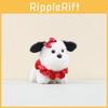Lovely Cartoon Dog Keychain Plush Toy With Soft Fabric And Adorable Bow Detail