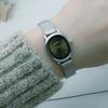 Simple Oval Dial Women's Watch Green Purple Ladies Wristwatches Stainless Steel Quartz Watch Gifts