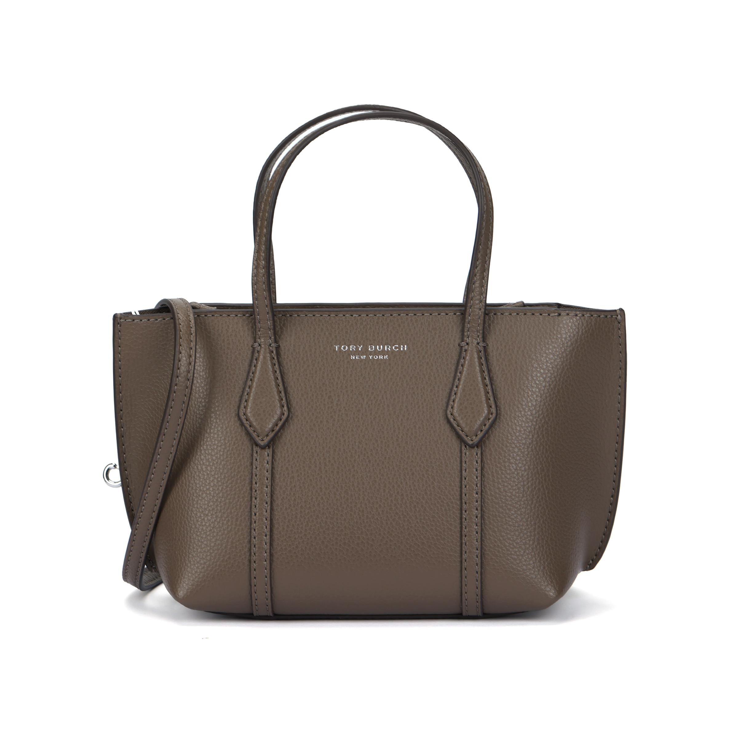 

Tory Burch Perry Logo Crossbody Bag Tote Handbag Mini Women bags Mushroom-Gray 175548-250 Basic Set (Bag+Dust Bag)