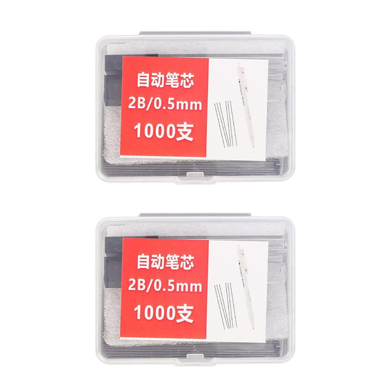 2000-1000Pcs 2B Pencil Lead Refills 0.5/0.7mm Mechanical Pencil Replace Lead Pencil Refill Students Erasable Writing Stationery