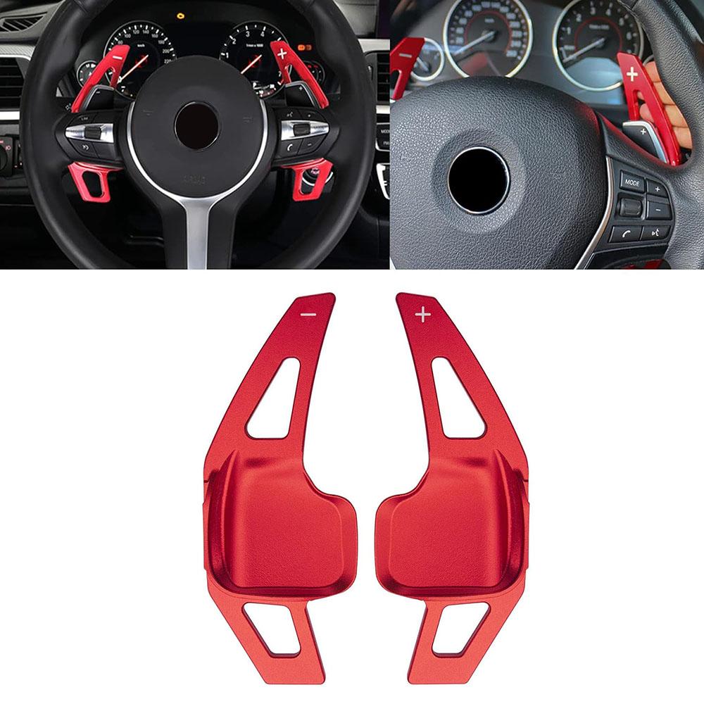 

Red Alloy Steering Wheel Paddle Shifter Extension Cover For BMW