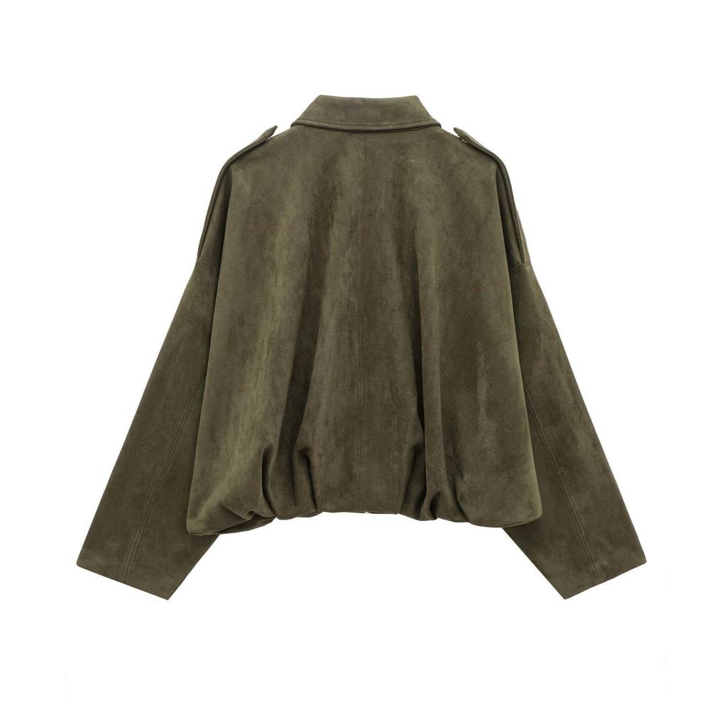 TAOP&ZA Women's Suede Bomber Jacket - Summer Commute Fashion