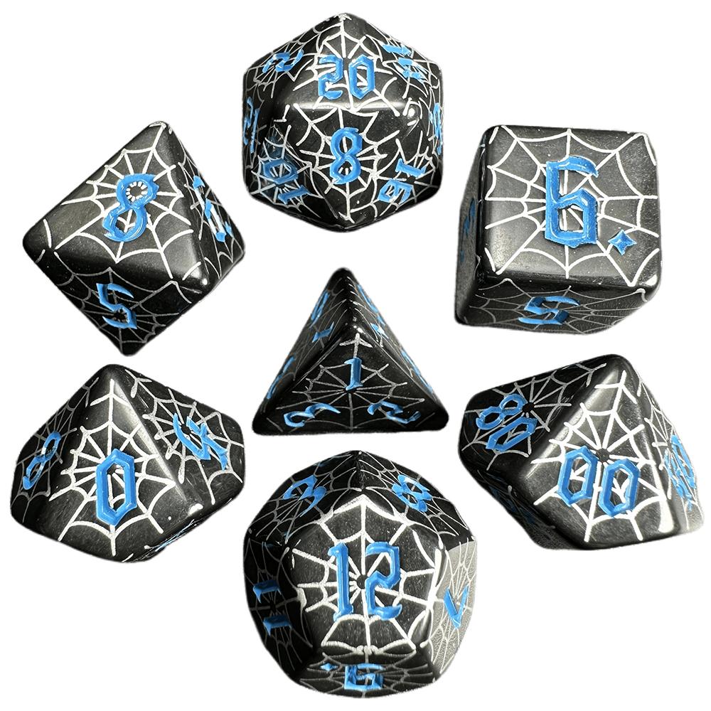 Halloween Spider Web Dice 7pcs Fashion Dice for Dungeon and Dragon DND TRPG Game