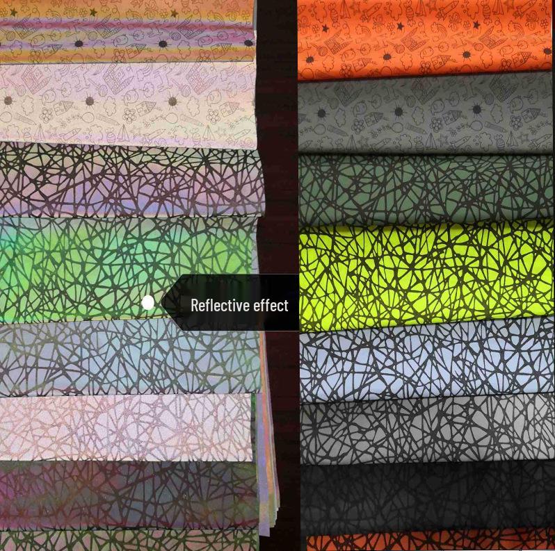 Iridescent Gradient Reflecterend Vierweg Stretch Stof in Zeven Kleuren