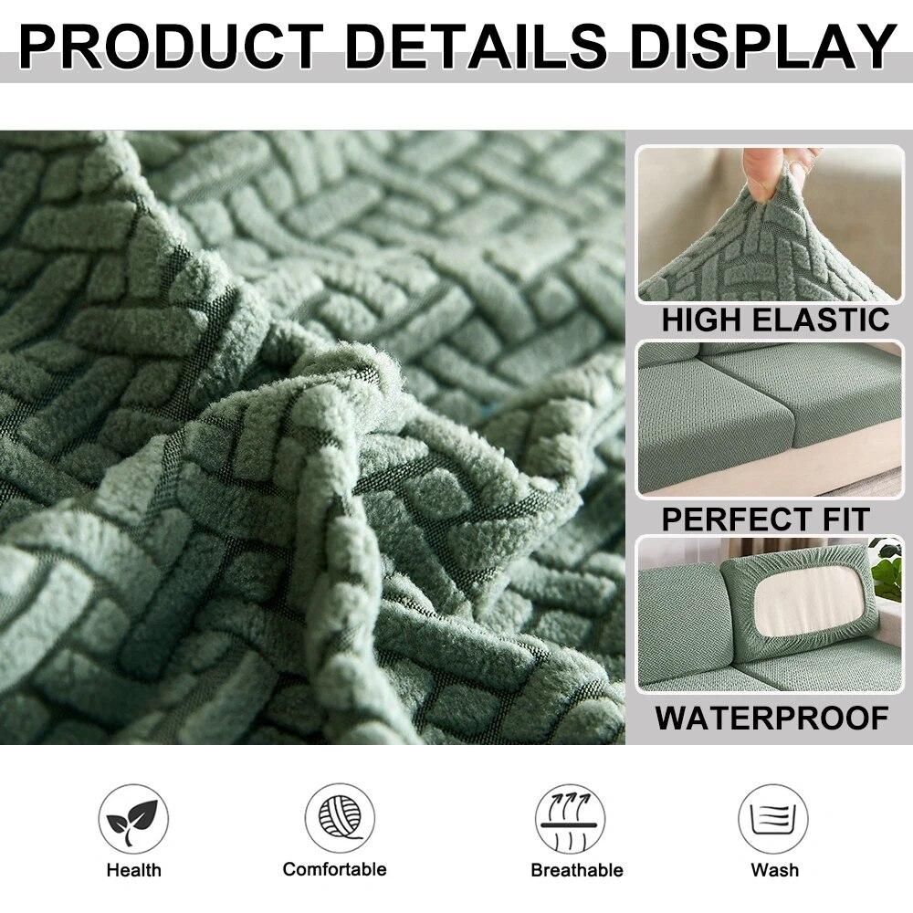 Husă de canapea jacquard Husă de pernă solidă pentru canapea pentru cameră de zi Husă elastică pentru colț de canapea în formă de L Husă de canapea lavabilă din spandex