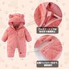 Fairy Baby Elf Baby Romper Fluffy Baby Boys and Girls Long Sleeve Jumpsuit with Hood and Bear Warm Cute Newborn Gift Size Coverall, Ears, Thick,