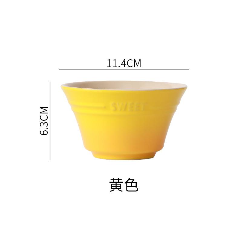 French Gradient Rice Bowl  Nordic Ceramic Rainbow Bowl  Household Dining Bowl Personalized Baking Bowl Oven Specific Bowl