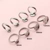 5pcs Stainless Steel 6-14mm Inner Size Craft Ring Cabochons Blank Base Settings Tray DIY Jewelry Making Accessories Supplies