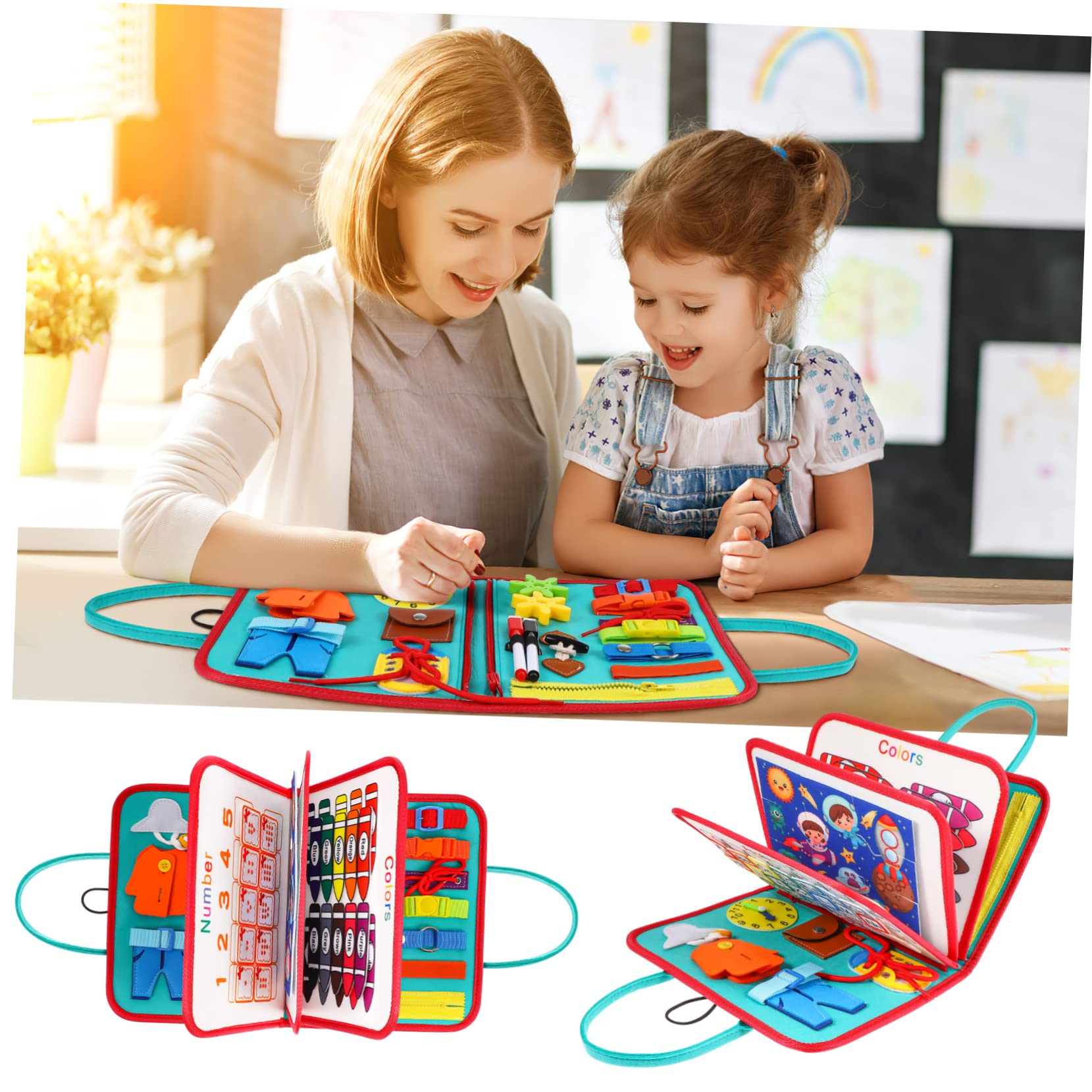 

Alasum Learning Board Backpack Bag Backpack Busy Board for Toddlers Busy Toy Sensory Board Educational Busy