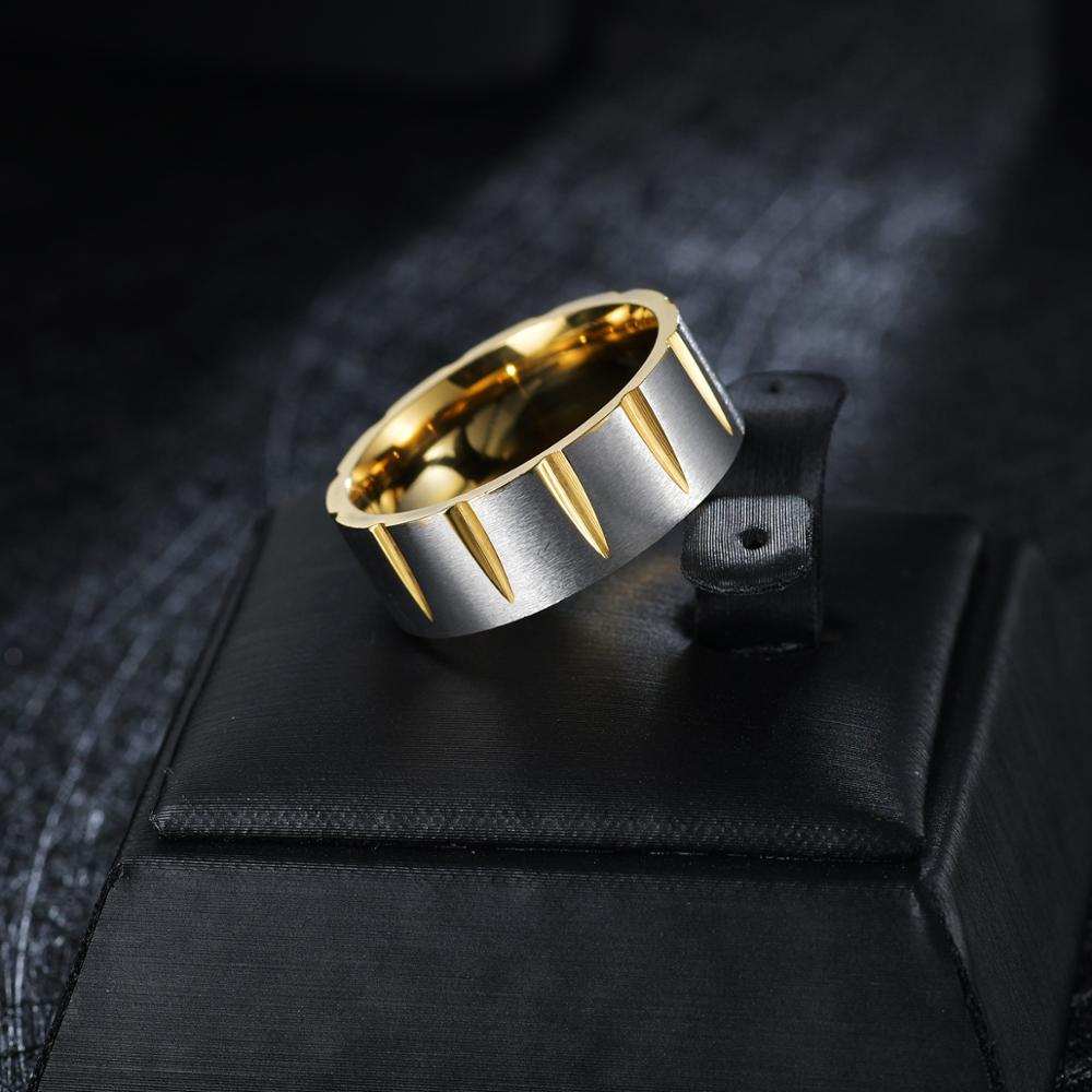 Domineering Men Rings 8mm Wedding Band  Pure Carbide Titanium Engagement Ring for Men Brushed Mate Center Jewelery