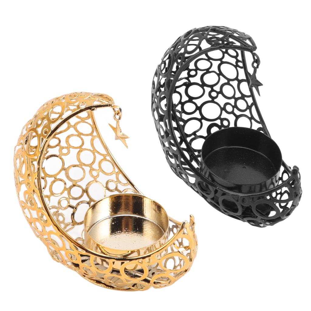 Romantický měsíční svícen Železný dutý svícen na svatby Vánoční dekorace Jídelní Káva