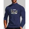 Polyester Men's Mock Neck Long Sleeve Base Layer, Elastic & Perfect for Sports & Fitness