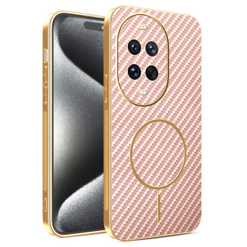 

Чехол для Huawei Nova 14 pro Ultra Новый Гальваническое покрытие Кевлар Магнитная Матовая Крышка для Huawei Nova14 Ultra Бампер Funda Huawei nova 14 розовый