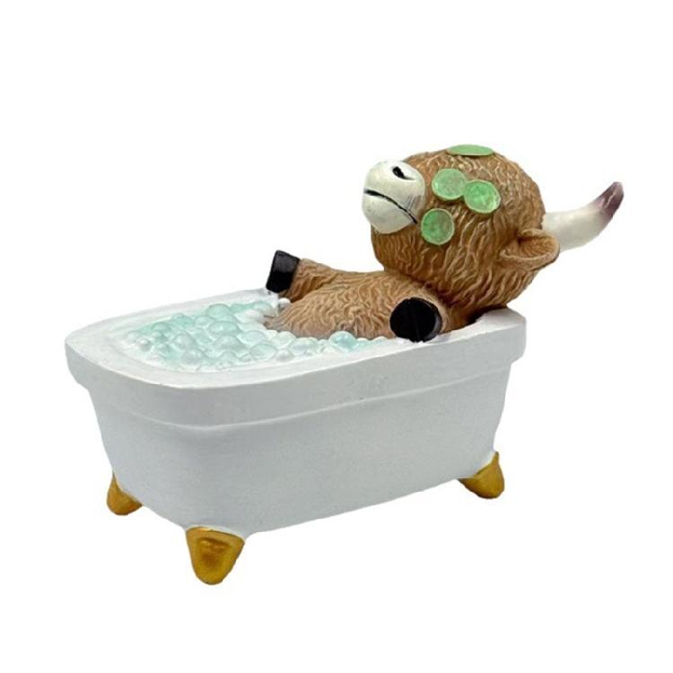 

Фигурка коровы из Хайлендс Гномы Хайлендс Корова Ванная Комната Шотландский Крупный Рогатый Скот Статуэтка из Смолы Настольное Украшение Подарок Любителю Телят 1