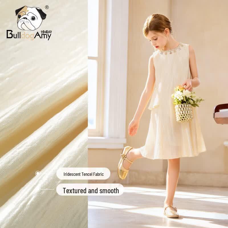 CHANZUIGOU Girls' Iridescent Ruffle Princess Vacation Dress